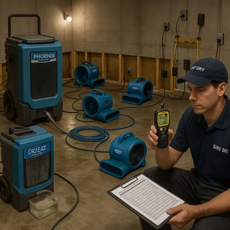 Structural Drying and Dehumidification process in Madill, OK